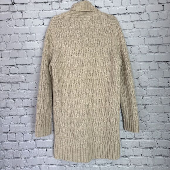 MM6 Maison Martin Margiela Cable Knit Mini Sweater Dress L Alpaca Wool Beige - Picture 8 of 13